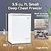 Igloo 3.5 Cu Ft. Upright Deep Freezer Chest- Deep Freezer with Quick Freezing System & Adjustable Thermostat for Homes, Garages & Basements- Low Noise Freezer with Removable Basket & LED Lights- White