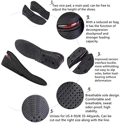 Image of 4 count (1 Pair) Layer Heightening Shoe Insole Adjustable Lift Insert Breathable Pad | Height Increase shoe Insoles | Invisible Boots Lift Insoles | Elevated Cushion Heel | For Men And Women