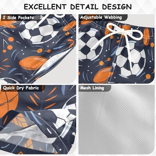 OREZI Boys Swim Trunk Shorts Soccer and Baseball Bathing Suit for Toddler Kids3