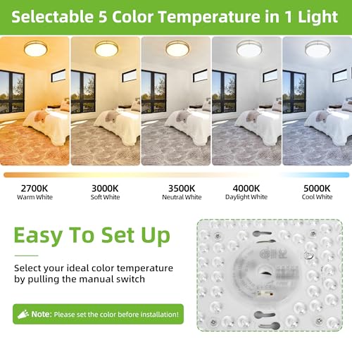 Image of hykolity 16 inch Dimmable LED Flush Mount Ceiling Light Fixture,36W,2200LM