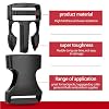 YGDZ 1 Inch Buckles, 30 Pack Plastic Quick Release Parachute Buckles for Backpack Strap Webbing Belt, Black