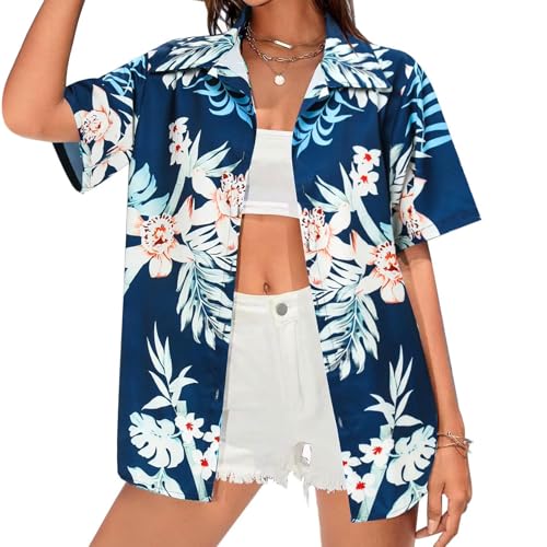 Chemise Ample Femme à Manches Courtes et Imprimé Numérique 3D