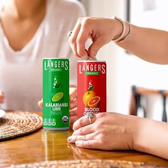 Langers Organic Flavored Sparkling Water, Blood Orange, 12 Fl Oz (Pack of 8)