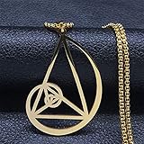 KOOLKING Math Fibonacci Sequence Pendant Necklace Stainless Steel Gold Color Women/Men Minimalist Necklaces Jewelry Colares