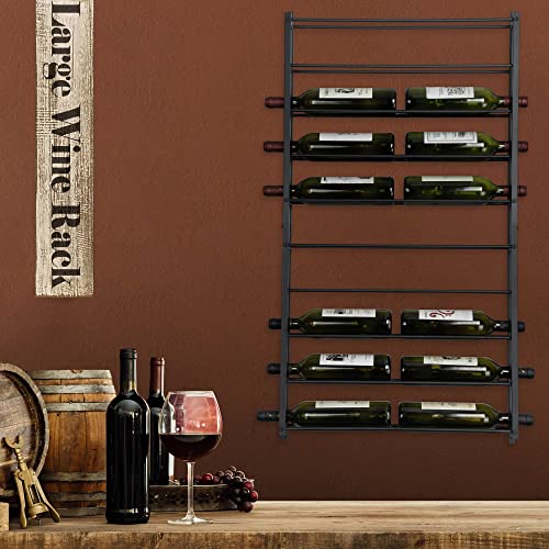 Flstudio Wall Mount Wine Rack - Metal Wine Storage Organizer Wall Mounted Wine Holder For 20 Wine Bottle Display #TOP3