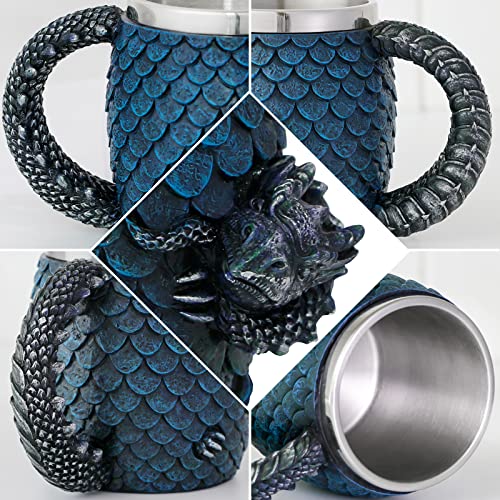 Got Dragon Egg Coffee Mug - Medieval D&D Beer Stein Tankard - 14Oz Stainless Drinking Mug For Dragon Lovers Collector - Novelty Gothic Dungeons And Dragons Gift Bar Party Drinkware Decorations #TOP3