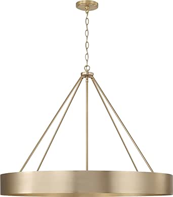 Capital Lighting 453061MA Weller Modern Metal Cylindrical Chandelier, 6-Light 600 Total Watts, 27" H x 36" W, Matte Brass