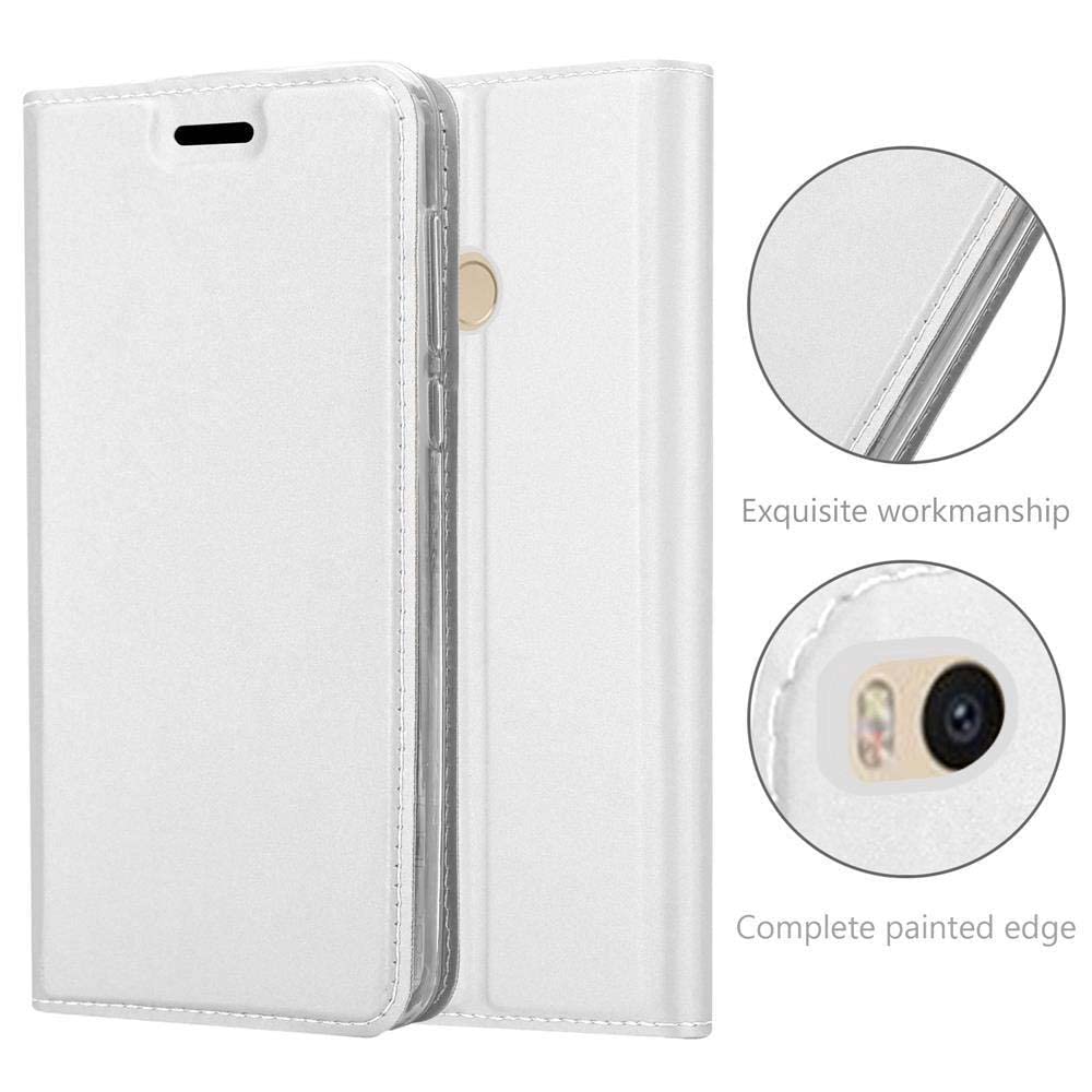 cadorabo Book Case works with Xiaomi Mi Max 2 in CLASSY SILVER - with Magnetic Closure, Stand Function and Card Slot - Wallet Etui Cover Pouch PU