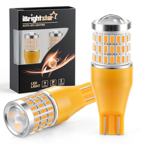 Image of iBrightstar 921 LED Bulb Amber, T15 912 LED Turn Signal Light Bulbs Super Bright for Vehicle Blinker Lights, 2 Pack