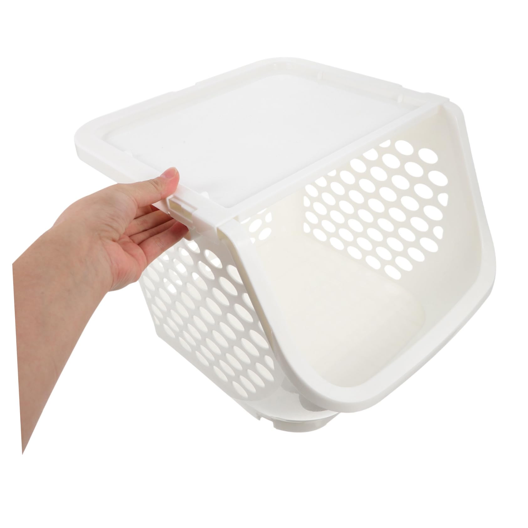 PRETYZOOM Panier à Fruits Empilable en Plastique Blanc, Cuisine et Plan de Travail, Rangement Peu Encombrant, Facile à Nettoyer, Préserve la Fraîcheur