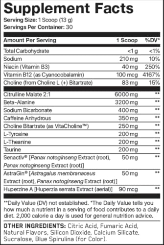 Image of ABE all black everything Applied Nutrition Pre Workout Powder | High Stim Preworkout with 6g Citrulline, 3g Beta Alanine & 350mg Caffeine | Energy, Focus & Pump for Gym Training | 30 Servings