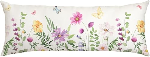AACORS AA056-14 - Funda de almohada de primavera de 14 x 36 pulgadas, decoración de mariposas y flores, decoración de verano de temporada para sofá