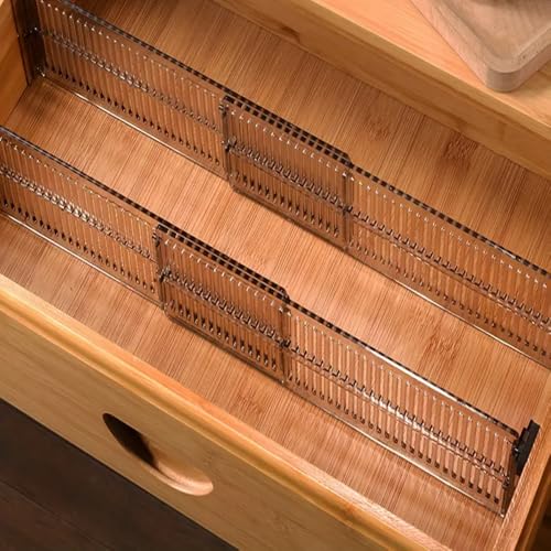 Adjustable Drawer Dividers for Underwear and Socks, Expandable Plastic Partition Organizers, 2pcs