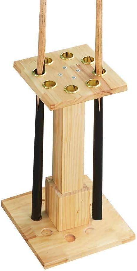 Durable Freestanding Wooden Pool Cue Rack - 8 Cue Capacity Billiard Floor Rack for Family, Club & Game Room - Elegant White Finish, 30x55x24cm (Beige)