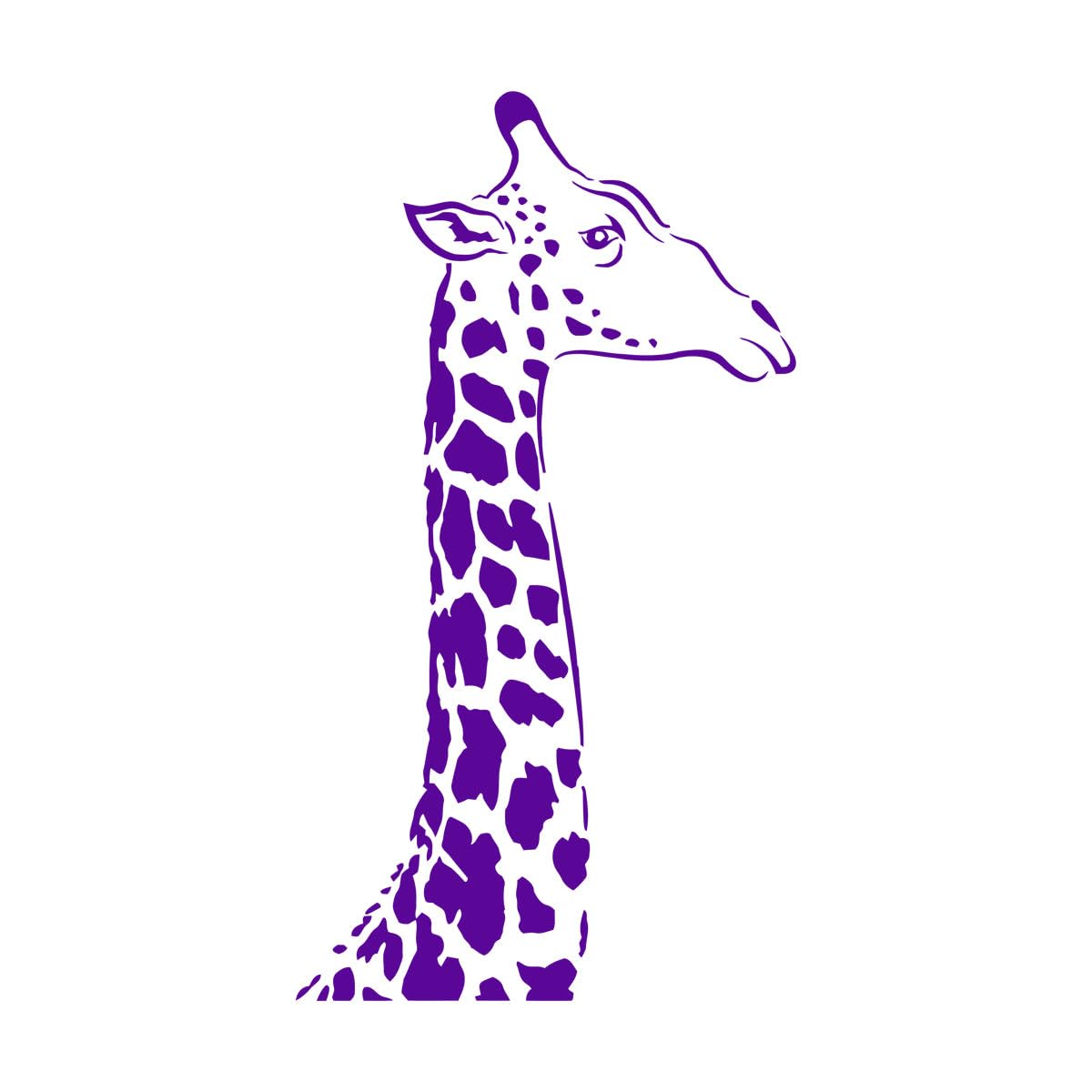Giraffe Head Vinyl Windows Decal African Animal Children's Room Wall Stickers Art Murals Home Interial Office Decoration Extra Large - 55x102cm
