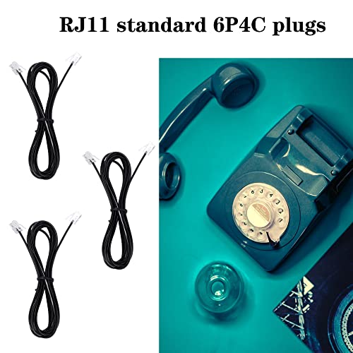 image for LanSenSu Telephone landline Extension Cord Cable Cord with Standard RJ