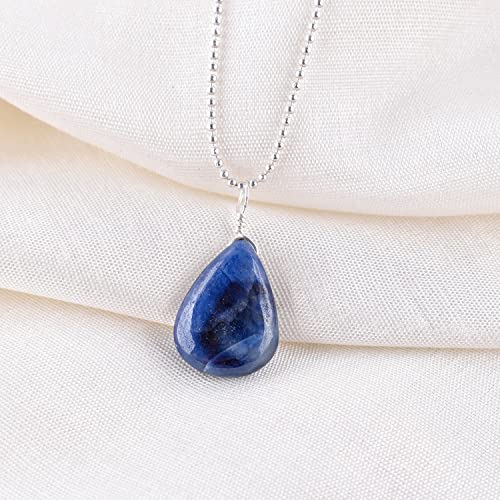 Zembience Natural Blue Sapphire Gemstones Pendant Necklace thumb #3