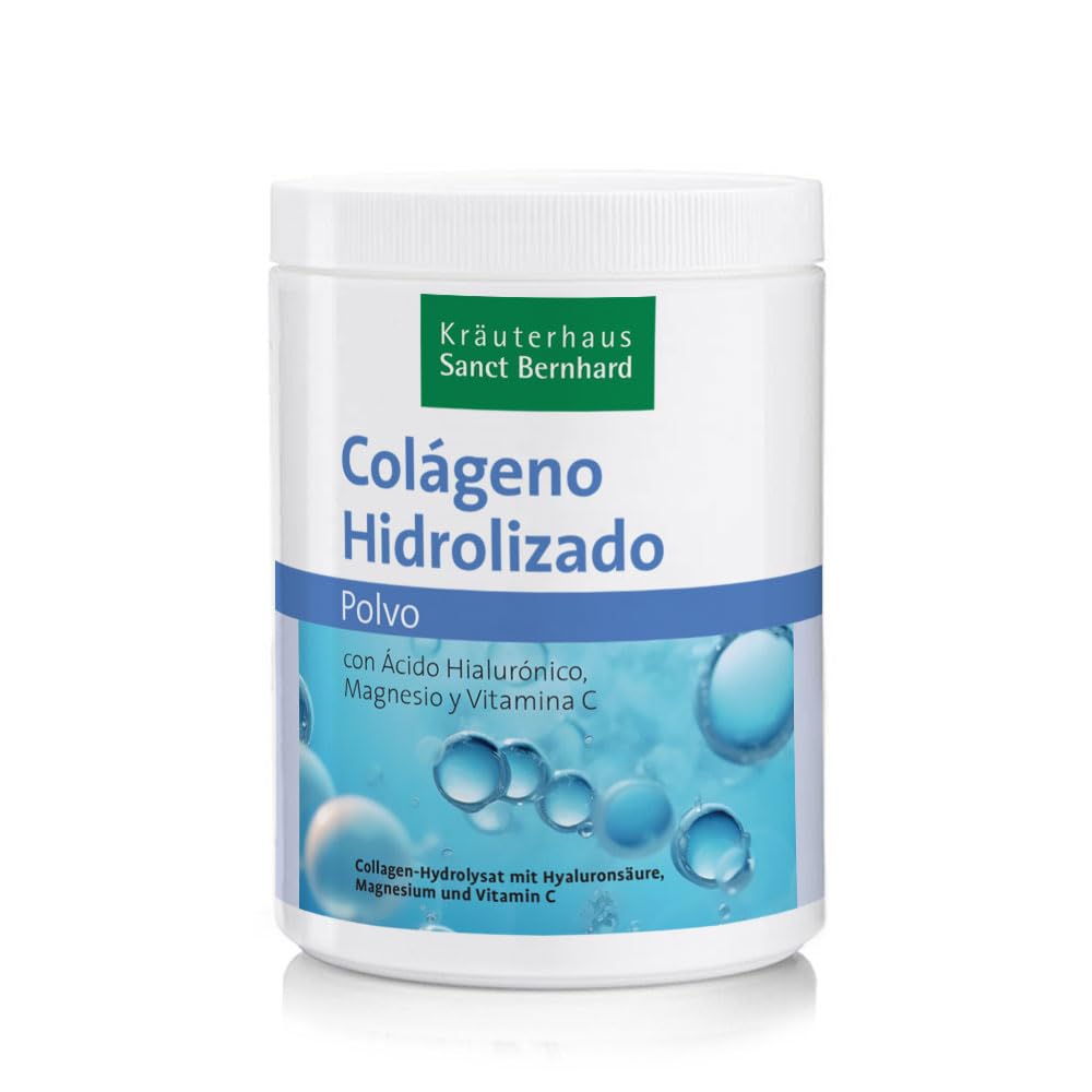 Colágeno hidrolizado con magnesio, ácido hialurónico y vitamina C – Para huesos, articulaciones, piel y cartílagos – Contribuye a la formación y mantenimiento del colágeno | 630 g en polvo