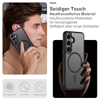 Pilaru Super Magnetisch Handyhülle für Samsung Galaxy S24 / Galaxy S25 hülle : (MagSafe kompatibel) Militärschutz Extrem Langlebig Matt Transluzent Kratzfest Anti Fingerabdruck für S24/S25 Schwarz – Ansicht 5