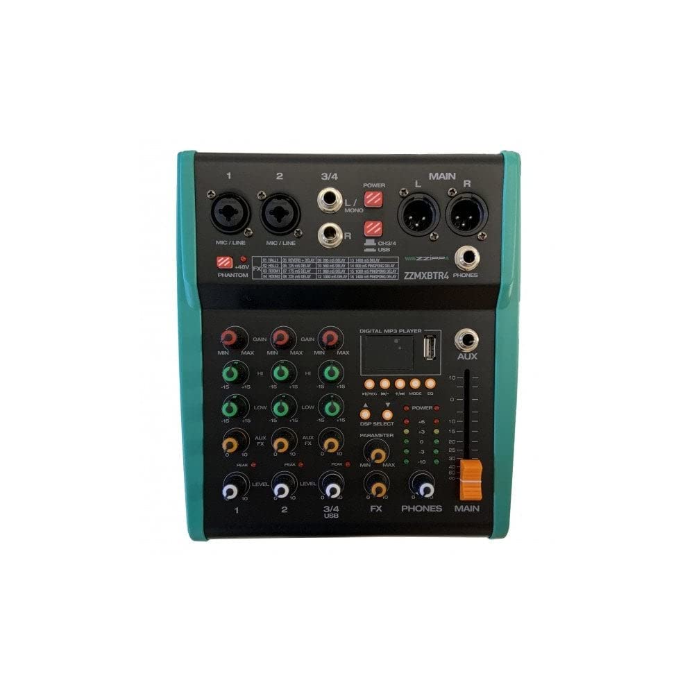 ZZMXBTR4 Mixer Audio Passivo con Bluetooth MP3 e Effetti