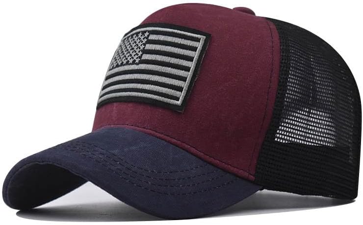 2 Pcs American Flag Hat,USA Baseball Cap for Men Women,Low Profile USA Plain Trucker Hat - Image 3