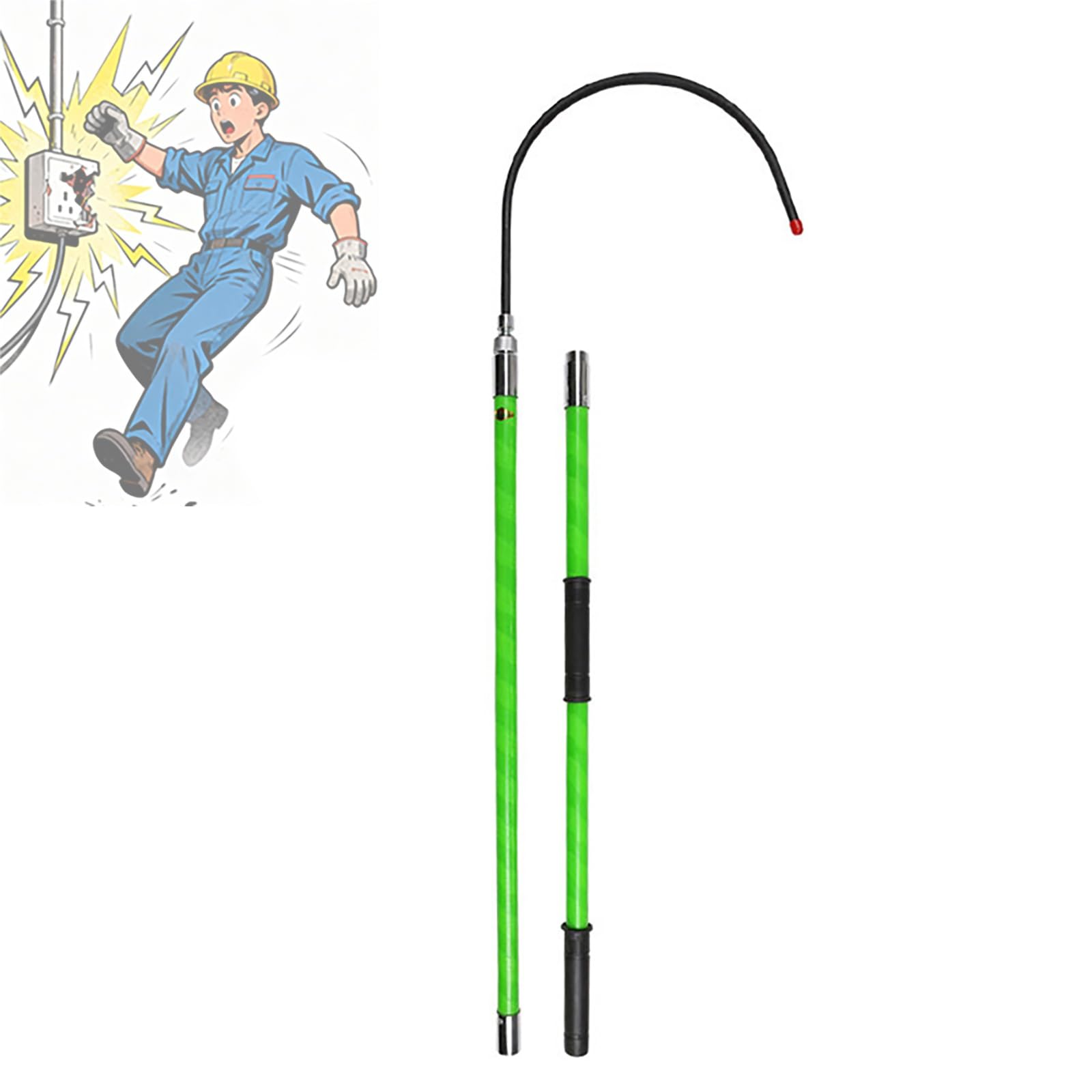 Gancio di Soccorso Professionale Isolato Asta Isolante in Resina epossidica Gancio Staccabile da 45 cm Strumento di Sicurezza Contro Le folgorazioni per riparazioni di Veicoli elettrici incendi elett
