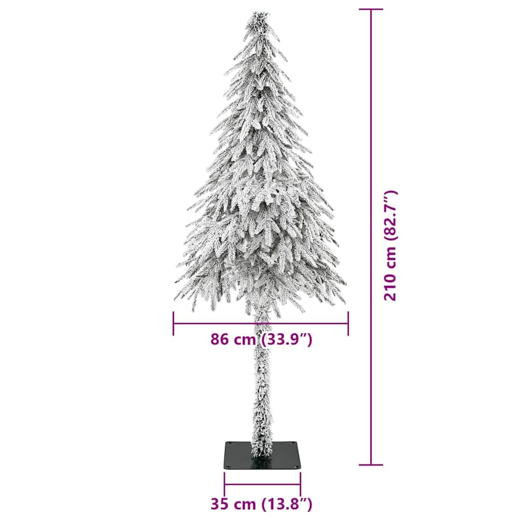 vidaXL Choinka z 300 diodami LED z podstawą Biały 210 cm PE i stal