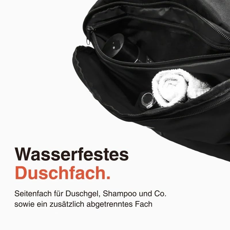 LODA Trolley (75L) Multifunktionale Sporttasche mit Rollen & Teleskopgriff | Rucksackfunktion - Unterteilbares Hauptfach, Schuh-, Nass- & Duschfach - Ideal für Mannschaftssport, Training & Reisen