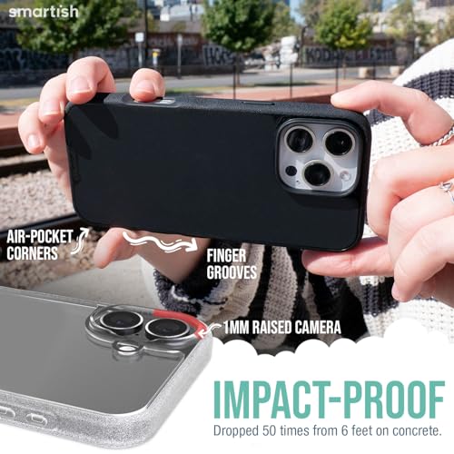 Image of Smartish iPhone 16 Plus Clear Case - Gripmunk [Lightweight + Protective] Slim Drop Tested Ultra Thin Grip Cover for Apple iPhone 16 Plus - Clearly Clear