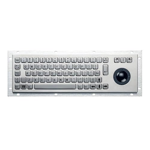 Panel Mount Braille Industrial Stainless Steel Keyboard with Resin Trackball for Self-Service Kiosk(PS2)
