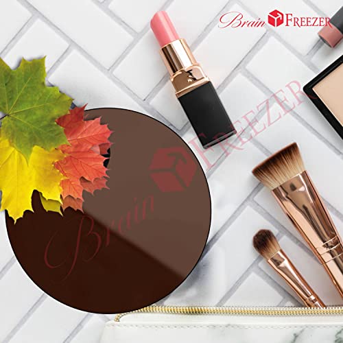 Image of Brain Freezer Shiny Makeup Palette With Stainless Steel Shape Circle Spatula, 100 g (Circle Rose Golden)