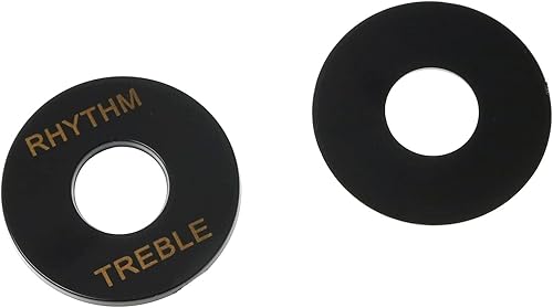 Miniatura 2 de RLECS 2 placas autoadhesivas para interruptor de guitarra, arandela LP, anillo agudo, para pastilla de guitarra eléctrica, ritmoagudos, color negro
