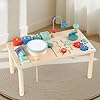 predolo Mesa de Actividades Infantil de Madera Multifuncional con Cubo de Actividades Bloques de Engranajes Sorter de Figuras Laberinto Sensorial Adecuada #1