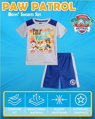 Nickelodeon Boys' Paw Patrol Shorts Set - 2 Piece T-Shirt and Shorts (Toddler/Little Boy) - Image 3