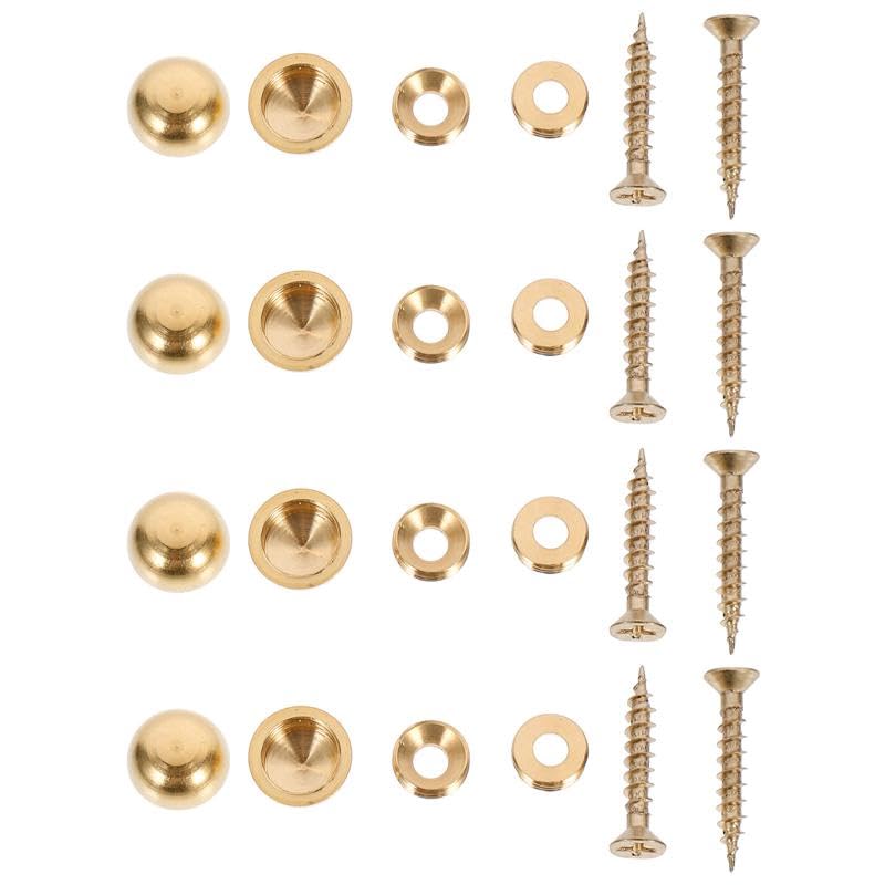 8pcs 13/15mm Copper Screw Cover Caps Mirror Glass Tea Table Flat Advertisement Fixing Screws Cover Nails Washers - (Length: 15mm)