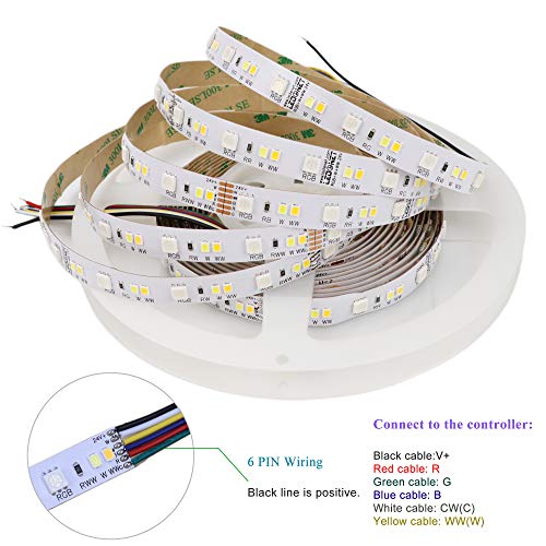 Tira de LED RGB+CCT RGBWW 16.4 pies 24V LEDENET miniatura 6