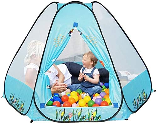 Tienda de los niños Carpa Infantil, Cubierta de bebé Grande Plegable portátil de Juegos al Aire Libre Juguete de la casa de Almacenamiento de Marina Ball Pool Bola la Tienda de Juego (Color : Blue)