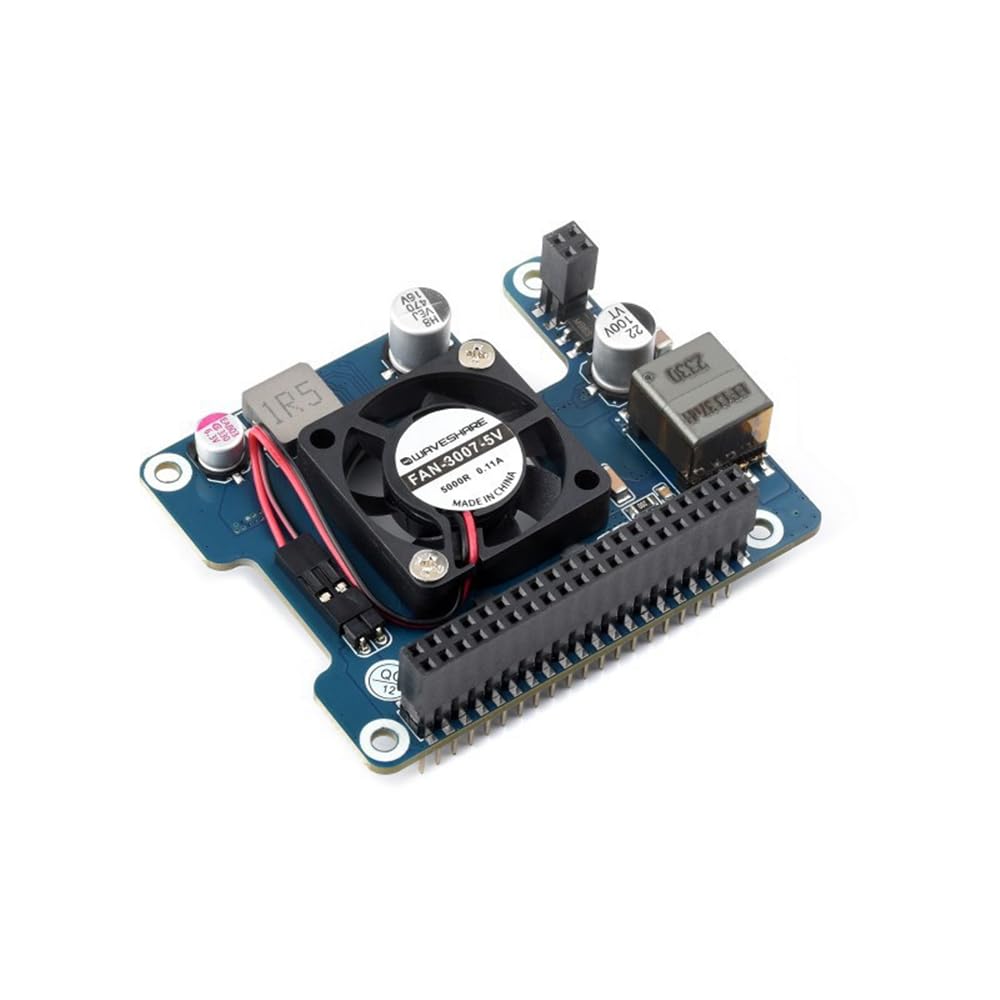 Waveshare PoE HAT (G) Para Raspberry Pi 5, Tarjeta De Expansión Power Over Ethernet HAT (G), Estándar De Red IEEE 802.3af/at, Compatible Con Carcasa Oficial Raspberry Pi 5, Salida 5V 5A