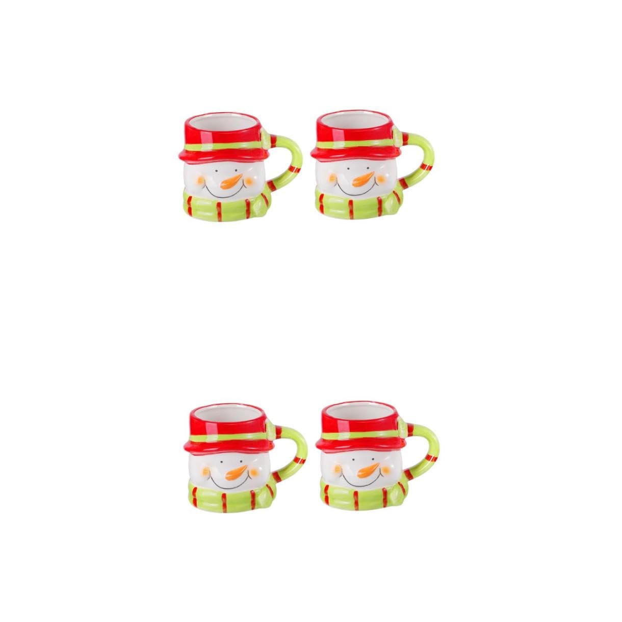 Amosfun 2 Juegos Taza De Porcelana Decoración De Interiores Tapas De Vasos De Viaje Verter Hombres Neto Tazas Navideñas Christmas Mug Taza De Café Taza De Cerámica De Navidad 2 Piezas * 2