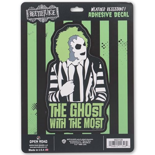 Image of Beetlejuice Ghost with The Most Adhesive Vinyl Decal - Vintage Beetlejuice Sticker for Car, Window, Water Bottle or Laptop