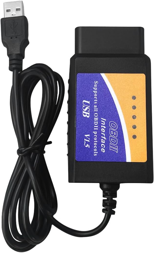 ELM327 OBD2 USB Adapter, Diagnostic Coding Tool for Ford Lincoln Mazda Mercury Vehicles, ELMconfig Scanner OBDII Scan Tool with MS-CAN/HS-CAN Switch for Windows