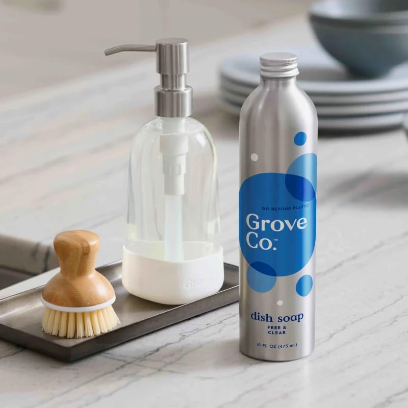 Image of Grove Co. Hydrating Dish Soap Refill (1-Pack) - Free & Clear Gel Dish Soap - USDA Certified Biobased, 98% Plant-Based, Infinitely Recyclable Aluminum