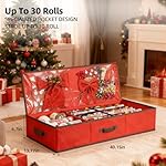VoMii Wrapping Paper Organizer Storage,40 Inch Gift Wrap Organizer Storage Container Holder Underbed Bag With Interior Pockets,Fits 24 Rolls of Christmas Wrapping Paper, Bows, and Ribbons - Image 3