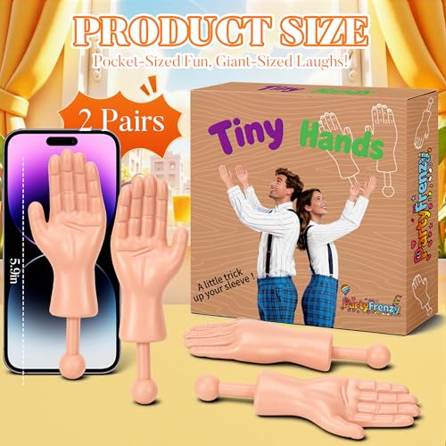 Tiny Hands, 2 Pairs Little Hands on a Stick, Funny Prank Toy - Image 2