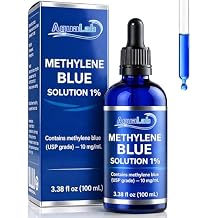 Methylene Blue Drops 1% 99.99% Pure USP 100 ml Pharmaceutical Grade Solution Third Party Tested Heavy Metals Glass Dropper Bottle for Laboratory Research Use Azul de Metileno