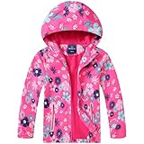 ACHELXFY Mädchen Fleece Regenjacke Kinder Wasserdicht Jacke Windjacke Warm...