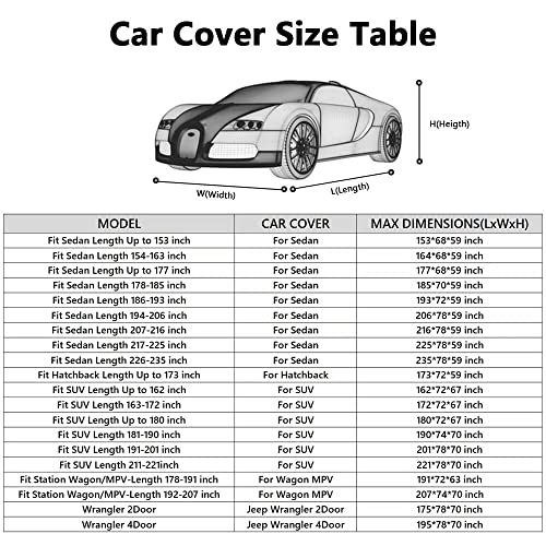Image of MORNYRAY Waterproof Car Cover All Weather Snowproof UV Protection Windproof Outdoor Full Truck Cover, Universal Fit for (All Black, Fit Truck Length 230-242 inch)