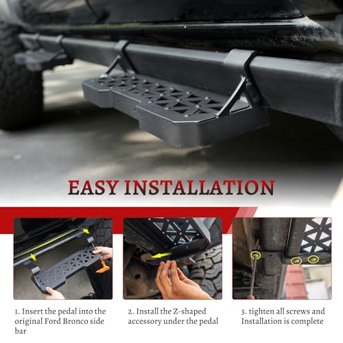 4PCS Z-Steps Add-On Running Boards para Ford Bronco 2021-2025 miniatura 3