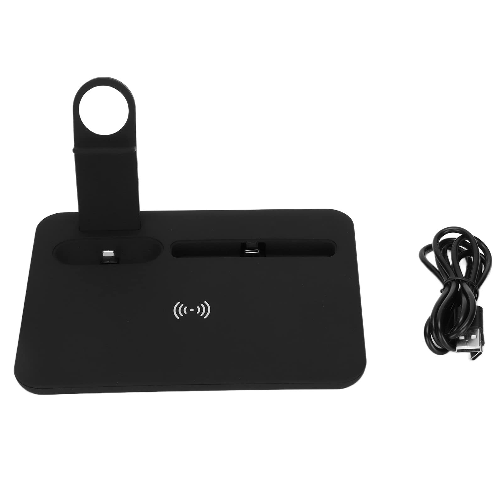 Caricabatterie Wireless 5 in 1 Stazione di Ricarica Rapida Portatile per Telefoni Cellulari Orologi Auricolari Design ABS