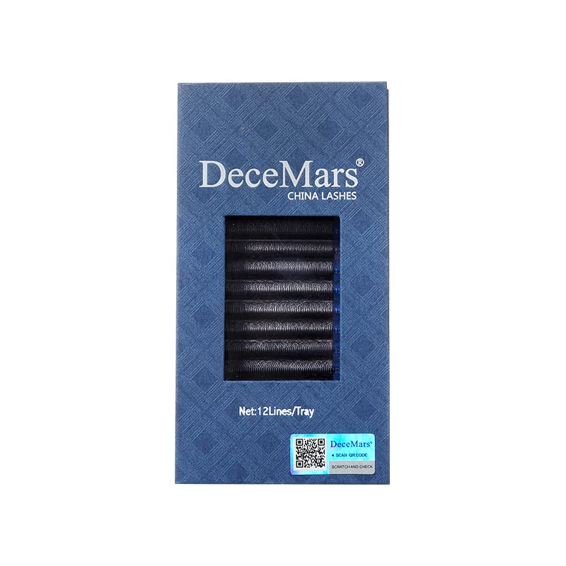 DeceMars 7D W Shaped Eyelash Extension 12line One Tray (8-12MIX, Black-D-0.07mm)